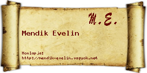 Mendik Evelin névjegykártya
